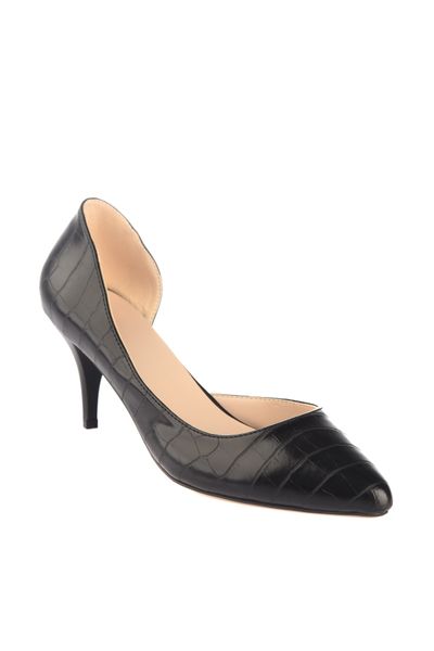 trendyol kroko women classic heels shoes takss20to0075, Black