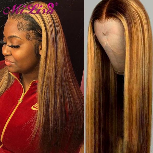 honey blonde brown ombre lace front wigs 13x6 brazilian remy human hair wigs highlight color 4/27 pre plucked hairline mi lisa, Black;brown
honey blonde brown ombre lace front wigs 13x6 brazilian remy human hair wigs highlight color 4/27 pre plucked hairline mi lisa, Black;brown