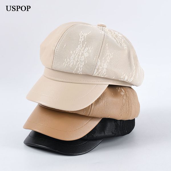 uspop 2019 women caps winter octagonal hats femalelace pu patchwork vintage octagonal cap solid color visor caps, Blue;gray
uspop 2019 women caps winter octagonal hats femalelace pu patchwork vintage octagonal cap solid color visor caps, Blue;gray