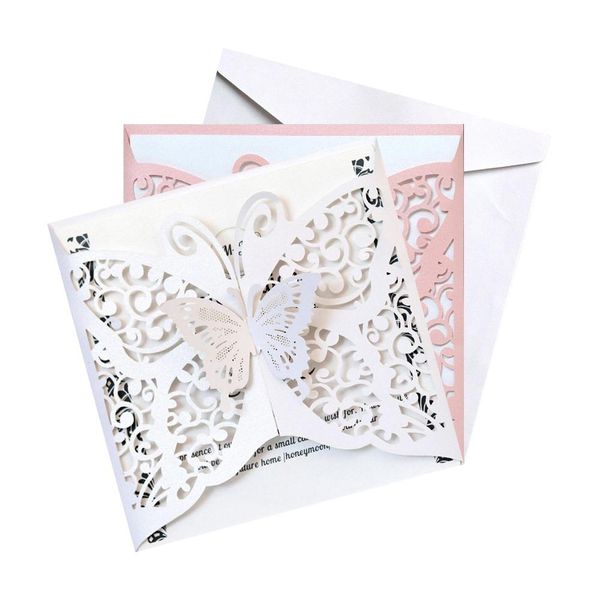 10pcs / lot hollow бабочки свадебных приглашения карты бумага свадьба день рождение души партия украшение подарки
10pcs / lot hollow бабочки свадебных приглашения карты бумага свадьба день рождение души партия украшение подарки