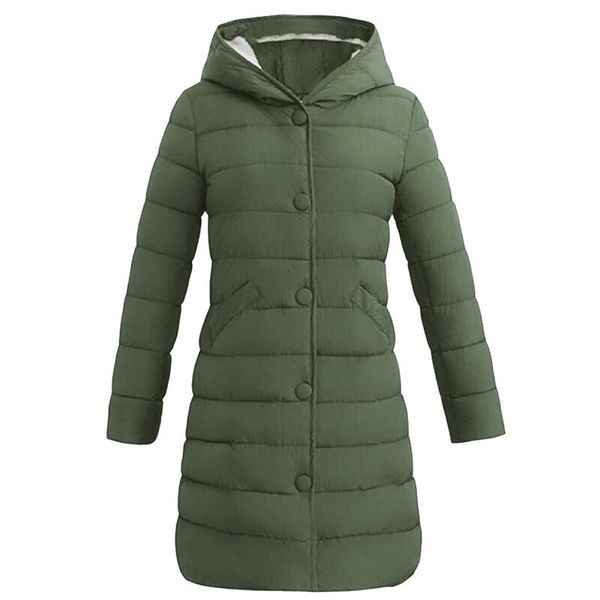 oeak 2019 winter ladies parka coat women's windproof long jacket warm hooded solid jacket plus size outwears with buttons, Black
oeak 2019 winter ladies parka coat women's windproof long jacket warm hooded solid jacket plus size outwears with buttons, Black