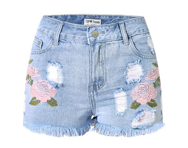 summer style floral embroidered jeans high waisted short denim blue skinny short street wear, White;black
summer style floral embroidered jeans high waisted short denim blue skinny short street wear, White;black