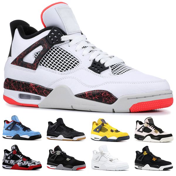 

Nike Air Jordan 4 Retro OG Bred 4s Мужчины Дизайнер Баскетбольные кроссовки Бледно-цитронное освещение Чистые деньги роялти черный белый цемент Дешевые спортивные кроссовки тренер