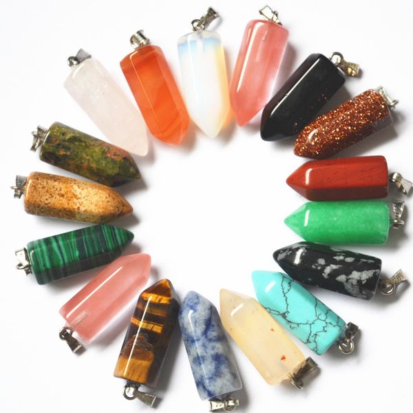 new fashion assorted mixed natural stone charms pillar pendants points for diy making jewellery 36pcs/lot wholesale lots, Silver
new fashion assorted mixed natural stone charms pillar pendants points for diy making jewellery 36pcs/lot wholesale lots, Silver