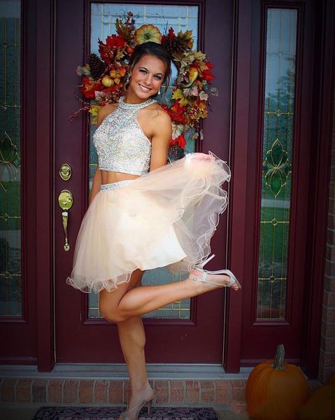 fashion two pieces halter homecoming dresses 2019 beading crystal tulle short a line party 11th grade graduation prom dress cocktail 127, Black
fashion two pieces halter homecoming dresses 2019 beading crystal tulle short a line party 11th grade graduation prom dress cocktail 127, Black
