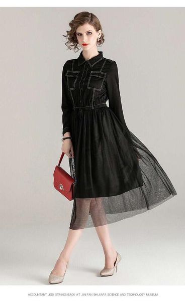 bh03623 new fashion women 2020 spring dress european design party style dress, Black;gray