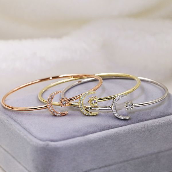 2020 new cute boho bohemian star moon gold rose gold silver color bangle bracelet for women with bling zircon stone, Black
2020 new cute boho bohemian star moon gold rose gold silver color bangle bracelet for women with bling zircon stone, Black
