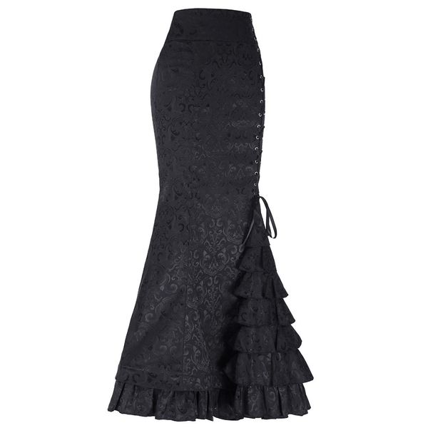 hxroolrp 2019 fashion ladies women punk style retro mermaid trumpet vintage long ruffle fishtail skirt a1, Black
hxroolrp 2019 fashion ladies women punk style retro mermaid trumpet vintage long ruffle fishtail skirt a1, Black