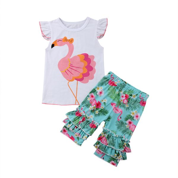 kids clothing summer girl sets flamingo print sleeveless t shirt + short 2 pcs set little girl clothing, White
kids clothing summer girl sets flamingo print sleeveless t shirt + short 2 pcs set little girl clothing, White