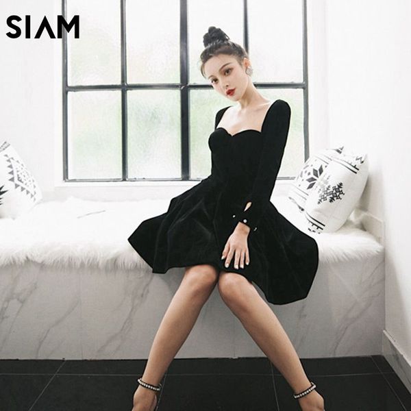 siam women 2019 black designer dress mini dress female velvet full sleeve mini dresses ladies runway with crystal, Black;gray
siam women 2019 black designer dress mini dress female velvet full sleeve mini dresses ladies runway with crystal, Black;gray