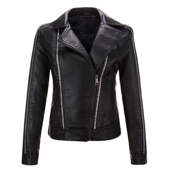 autumn women leather pu jacket fashion zippered with rivet outwear motorcycle jackets female leather european fashion windbreaker women clo, Black
autumn women leather pu jacket fashion zippered with rivet outwear motorcycle jackets female leather european fashion windbreaker women clo, Black