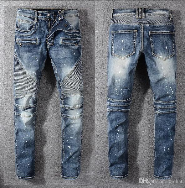 mens fold skinny painted jeans fashion designer washed pleated panelled zipper slim fit motorcycle biker hip hop denim pants 1077, Blue
mens fold skinny painted jeans fashion designer washed pleated panelled zipper slim fit motorcycle biker hip hop denim pants 1077, Blue