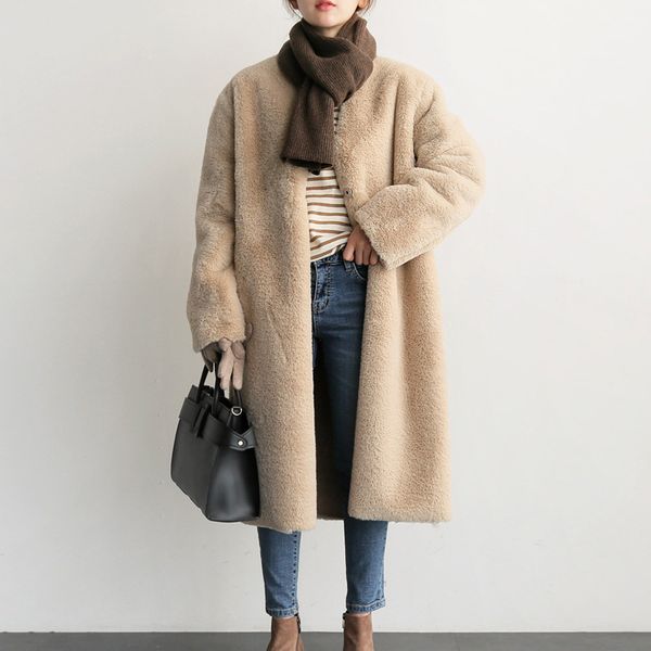 women's fur & faux coat long teddy coats jacket womens warm plush pockets overcoat winter clothes plus size casual fashion brand femme, Black
women's fur & faux coat long teddy coats jacket womens warm plush pockets overcoat winter clothes plus size casual fashion brand femme, Black