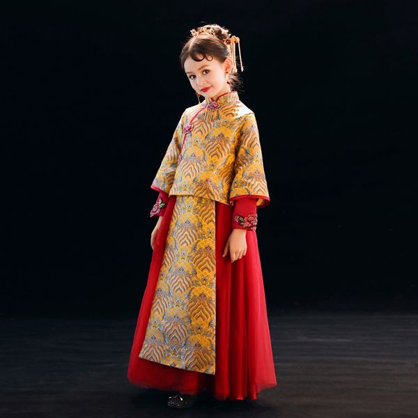 2019 new style children's dress girls ancient costume chinese style chinese traditional wedding dress flower boys/flower girls t, Red;yellow
2019 new style children's dress girls ancient costume chinese style chinese traditional wedding dress flower boys/flower girls t, Red;yellow