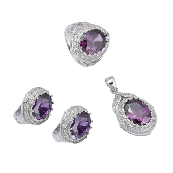 eulonvan charm 925 sterling silver women engagement wedding jewelry sets (ring/earring/pendant) purple cubic zirconia s-3752set
eulonvan charm 925 sterling silver women engagement wedding jewelry sets (ring/earring/pendant) purple cubic zirconia s-3752set