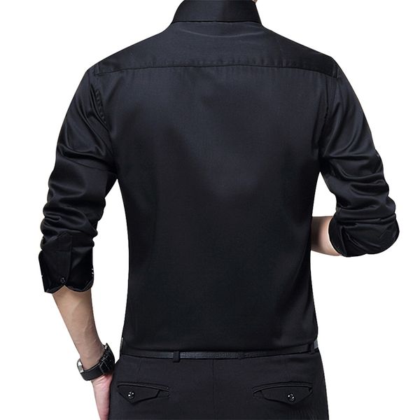 men long sleeve shirts slim fit solid business formal shirts for autumn high quality, White;black
men long sleeve shirts slim fit solid business formal shirts for autumn high quality, White;black