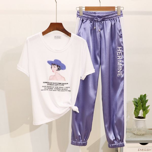 beading printed short sleeve simple o-neck pullover t-shirts tees+elastic high waist casual pants women summer 2pcs suits, White
beading printed short sleeve simple o-neck pullover t-shirts tees+elastic high waist casual pants women summer 2pcs suits, White