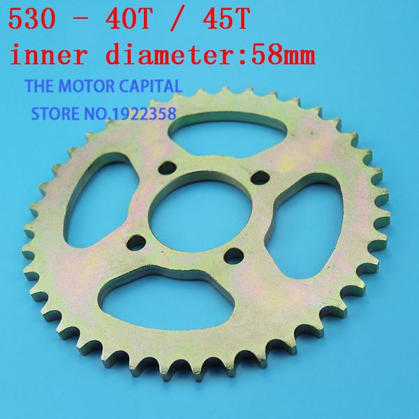 530-40t/45t 58mm rear chain sprocket gear wheel plate fit elactric scooter sprockets motorcycle
530-40t/45t 58mm rear chain sprocket gear wheel plate fit elactric scooter sprockets motorcycle