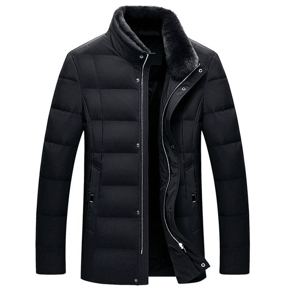 2019 men's stand collar 90 velvet down jacket business casual fur collar windproof jacket winter warm detachable fur coat, Black
2019 men's stand collar 90 velvet down jacket business casual fur collar windproof jacket winter warm detachable fur coat, Black