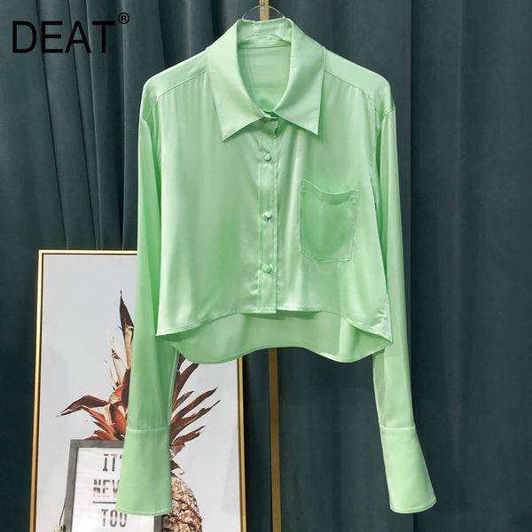 women's blouses & shirts deat 2021 spring and summer fashion women clothing turn-down collar full short green shirt female blouse wl104, White
women's blouses & shirts deat 2021 spring and summer fashion women clothing turn-down collar full short green shirt female blouse wl104, White