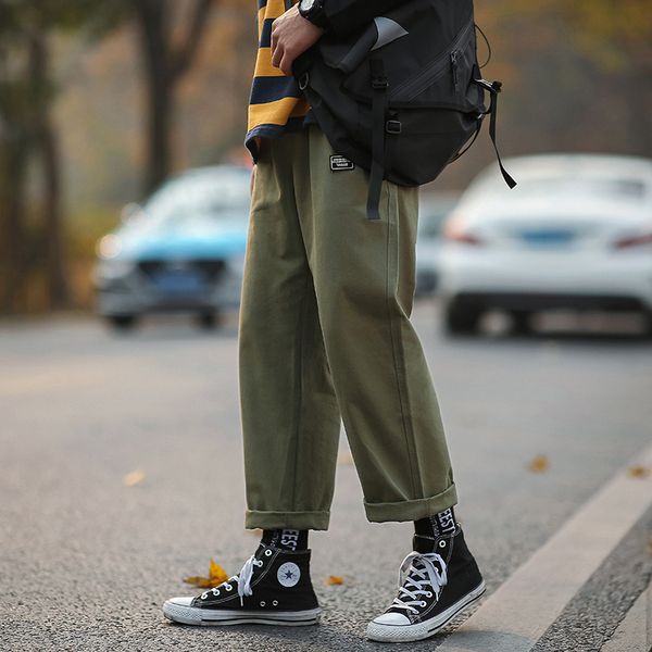 2020 spring casual pants men's overalls japanese sports beam feet trousers teen student trend authentic pants, Black 
2020 spring casual pants men's overalls japanese sports beam feet trousers teen student trend authentic pants, Black