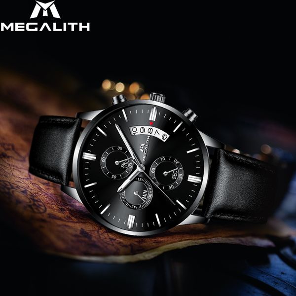 megalith luxury watch men sports waterproof chronograph date analogue wristwatch gents fashion casual black leather quartz watch, Slivery;brown
megalith luxury watch men sports waterproof chronograph date analogue wristwatch gents fashion casual black leather quartz watch, Slivery;brown