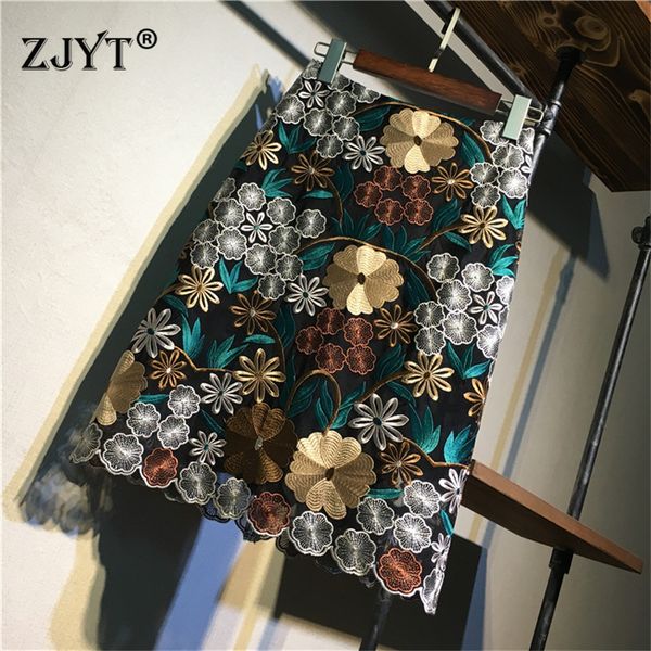 fashion runway designers womens skirt summer 2020 new elegant high waist vintage flower embroidery mesh knee length skirts, Black
fashion runway designers womens skirt summer 2020 new elegant high waist vintage flower embroidery mesh knee length skirts, Black