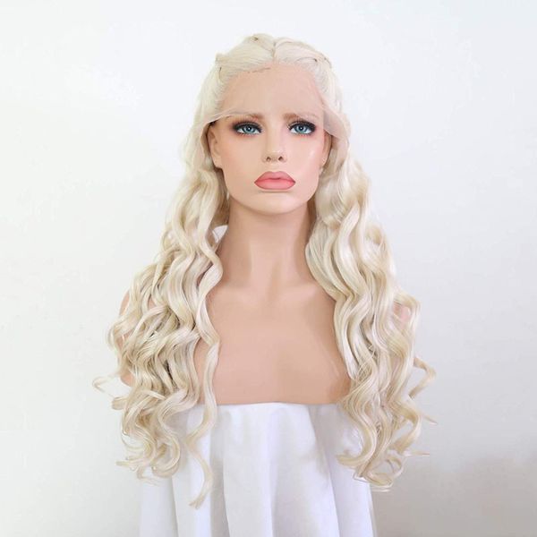 aimeya pre braided blonde body wave lace front wigs 24 inches daenerys targaryen cosplay wig heat resistant fiber hair wigs, Black
aimeya pre braided blonde body wave lace front wigs 24 inches daenerys targaryen cosplay wig heat resistant fiber hair wigs, Black