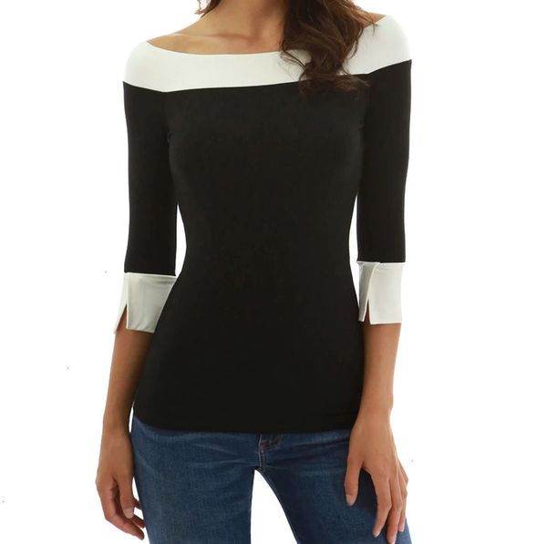 women blouse ladies blouse slash neck women off shouder o neck 3 4 patchwork womens and blouses women camisa, White
women blouse ladies blouse slash neck women off shouder o neck 3 4 patchwork womens and blouses women camisa, White