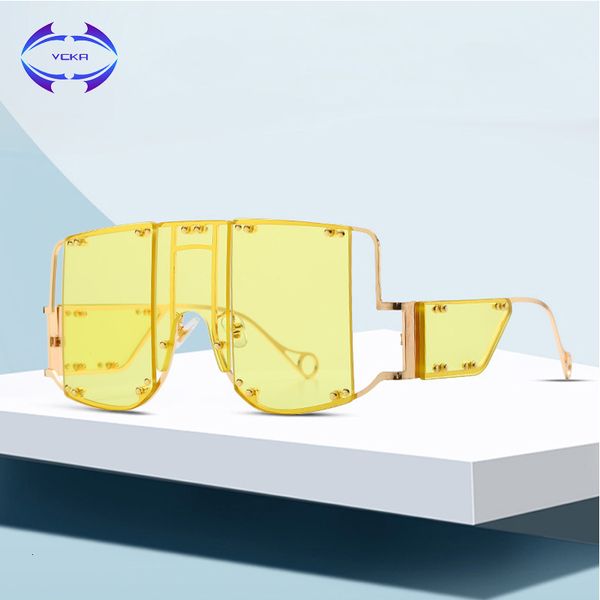 2020 women oversized sunglasses vcka big frame falt sun glasses female vintage retro brand uv400 punk eyewear, Blue
2020 women oversized sunglasses vcka big frame falt sun glasses female vintage retro brand uv400 punk eyewear, Blue