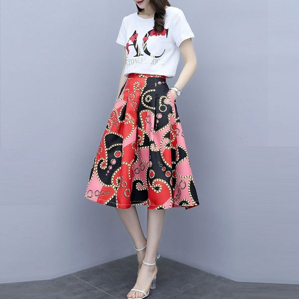 2019 summer fashion elegant runway retro skirt sets casual 2 piece set women alphabet shirt and a-line pocket knee length skirts, White
2019 summer fashion elegant runway retro skirt sets casual 2 piece set women alphabet shirt and a-line pocket knee length skirts, White
