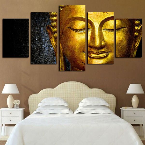 5 panels the golden buddha painting artworks giclee canvas wall art for home decor abstract poster canvas print oil painting
5 panels the golden buddha painting artworks giclee canvas wall art for home decor abstract poster canvas print oil painting