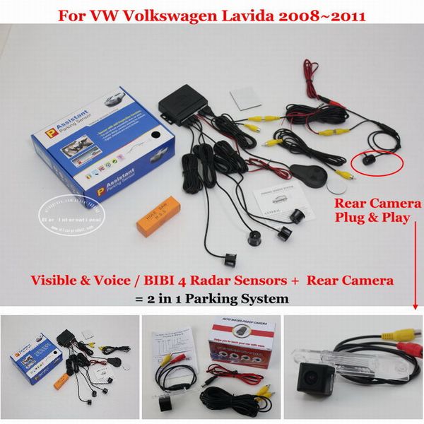 liislee car parking sensors + rear view back up camera = 2 in 1 / bibi alarm parking system for vw lavida 2008~2011
liislee car parking sensors + rear view back up camera = 2 in 1 / bibi alarm parking system for vw lavida 2008~2011