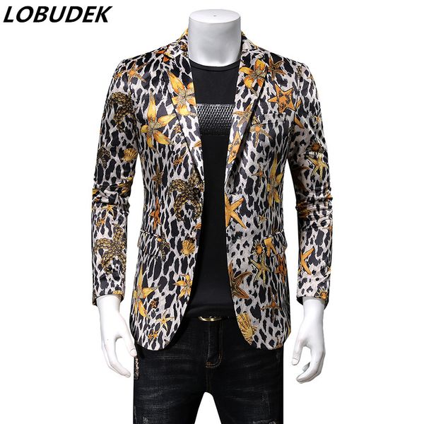 men's suits & blazers men leopard blazer fashion slim fit patter printing host singer stage performance casual coat spring autumn suit, White;black
men's suits & blazers men leopard blazer fashion slim fit patter printing host singer stage performance casual coat spring autumn suit, White;black