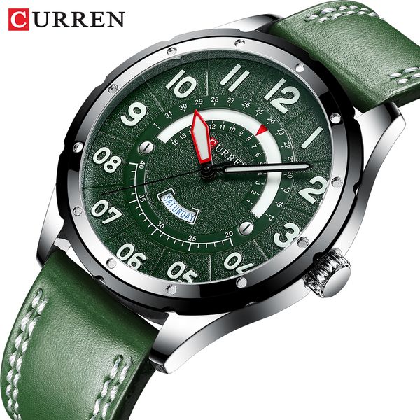 curren casual business leather strap watch for men luxury brand military green clock men quartz wristwatch male calendar watch, Slivery;brown
curren casual business leather strap watch for men luxury brand military green clock men quartz wristwatch male calendar watch, Slivery;brown