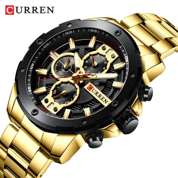 curren men watch sports quartz mens watches full steel waterproof chronograph wristwatch men, Slivery;brown
curren men watch sports quartz mens watches full steel waterproof chronograph wristwatch men, Slivery;brown