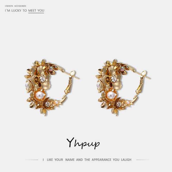 yhpup fashion exquisite copper gold hoop earrings flower rhinestone imitation pearls earrings jewelry for bride party new, Golden;silver
yhpup fashion exquisite copper gold hoop earrings flower rhinestone imitation pearls earrings jewelry for bride party new, Golden;silver