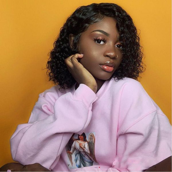 curly bob human hair lace front wigs brazilian remy human hairs pre-plucked natural hairline 180% density wigs, Black;brown
curly bob human hair lace front wigs brazilian remy human hairs pre-plucked natural hairline 180% density wigs, Black;brown