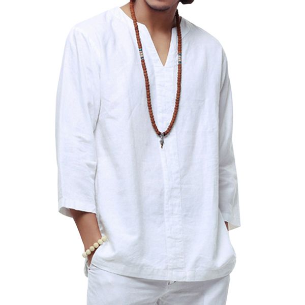 chinese style cotton linen shirt plus size 4xl/5xl men casual breathable solid white soft three quarter shirts y2074, White;black
chinese style cotton linen shirt plus size 4xl/5xl men casual breathable solid white soft three quarter shirts y2074, White;black