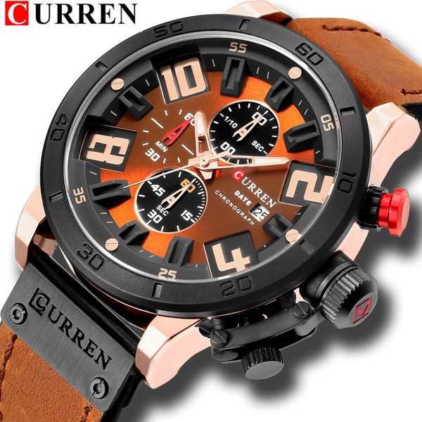 curren men fashion leather strap sport quartz watches outdoor casual men wristwatch men's waterproof clock 8312, Slivery;brown
curren men fashion leather strap sport quartz watches outdoor casual men wristwatch men's waterproof clock 8312, Slivery;brown