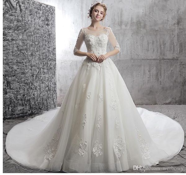 quality white wedding dresses shoulder sleeve lace new spring in the trailing three-dimensional applique nail bead church wedding dresses
quality white wedding dresses shoulder sleeve lace new spring in the trailing three-dimensional applique nail bead church wedding dresses