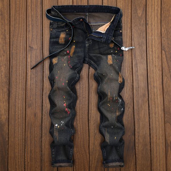 print new fashion denim men stretchy ripped skinny pants biker jeans destroyed taped slim fit hole denim pants long for male, Blue
print new fashion denim men stretchy ripped skinny pants biker jeans destroyed taped slim fit hole denim pants long for male, Blue