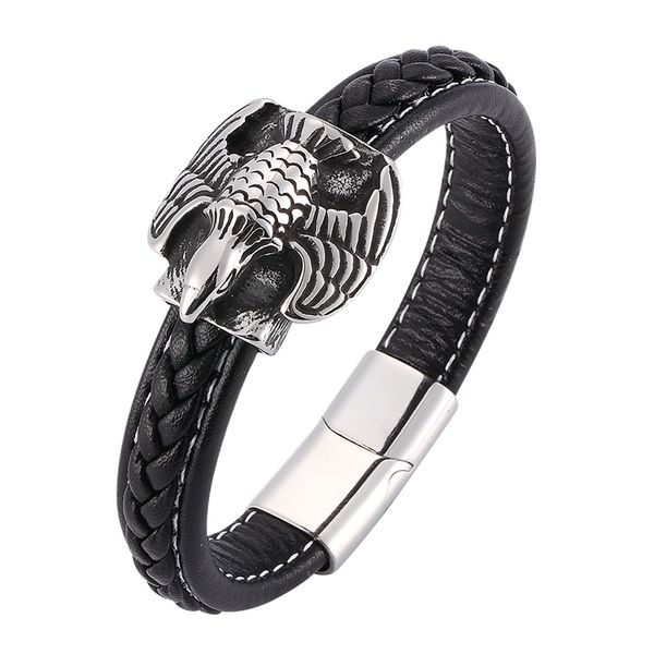 eagle bracelet men jewelry black leather bracelets stainless steel magnetic buckle bracelets & bangles gift bb0189, Golden;silver
eagle bracelet men jewelry black leather bracelets stainless steel magnetic buckle bracelets & bangles gift bb0189, Golden;silver