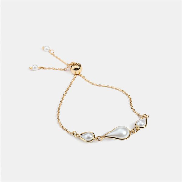 новый корейский золотой цепи регулируемый браслеты teardrop white pearl drawstring браслеты для женщин мода свадебные украшения, Black
новый корейский золотой цепи регулируемый браслеты teardrop white pearl drawstring браслеты для женщин мода свадебные украшения, Black