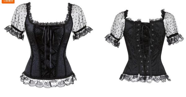 women corset medieval oil cloth long maxi medieval corset victorian dress vintage puff sleeve renaissance dress corset top, Black;white
women corset medieval oil cloth long maxi medieval corset victorian dress vintage puff sleeve renaissance dress corset top, Black;white