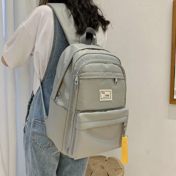 gray backpack for women school bags girls teenagers nylon solid back pack large high student campus backbag college bagpack new
gray backpack for women school bags girls teenagers nylon solid back pack large high student campus backbag college bagpack new
