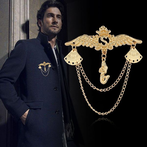i-remiel high-end angel wings men's suit brooch badge retro brooches chain tassel pin women's collar pin clothing accessories, Gray
i-remiel high-end angel wings men's suit brooch badge retro brooches chain tassel pin women's collar pin clothing accessories, Gray