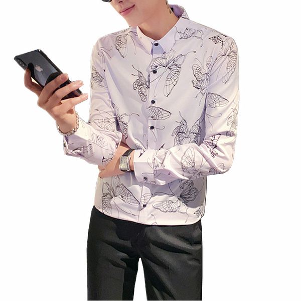 white mens floral shirt long sleeve fashion casual shirt men red slim design shirts 2020 new camisa masculina, White;black
white mens floral shirt long sleeve fashion casual shirt men red slim design shirts 2020 new camisa masculina, White;black