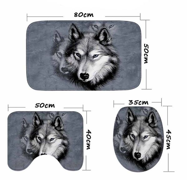 3pcs/set wolf 3d animal cartoon toilet seat cover lid wc bathroom decoration carpet black kids home holiday doormat rug warm
3pcs/set wolf 3d animal cartoon toilet seat cover lid wc bathroom decoration carpet black kids home holiday doormat rug warm