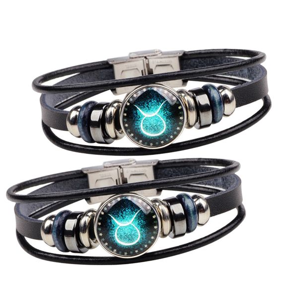 2pcs punk vintage style 12 constellation taurus couples bracelet men women, Golden;silver
2pcs punk vintage style 12 constellation taurus couples bracelet men women, Golden;silver